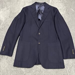 SuitSupply Blazer Mens 38 Vitale Barberis Canonico Wool Blazer Unstructured Blue